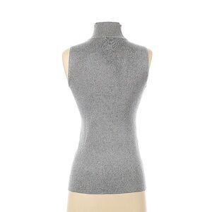 Chico's Silver/Gray Sleeveless Turtleneck Knit Top